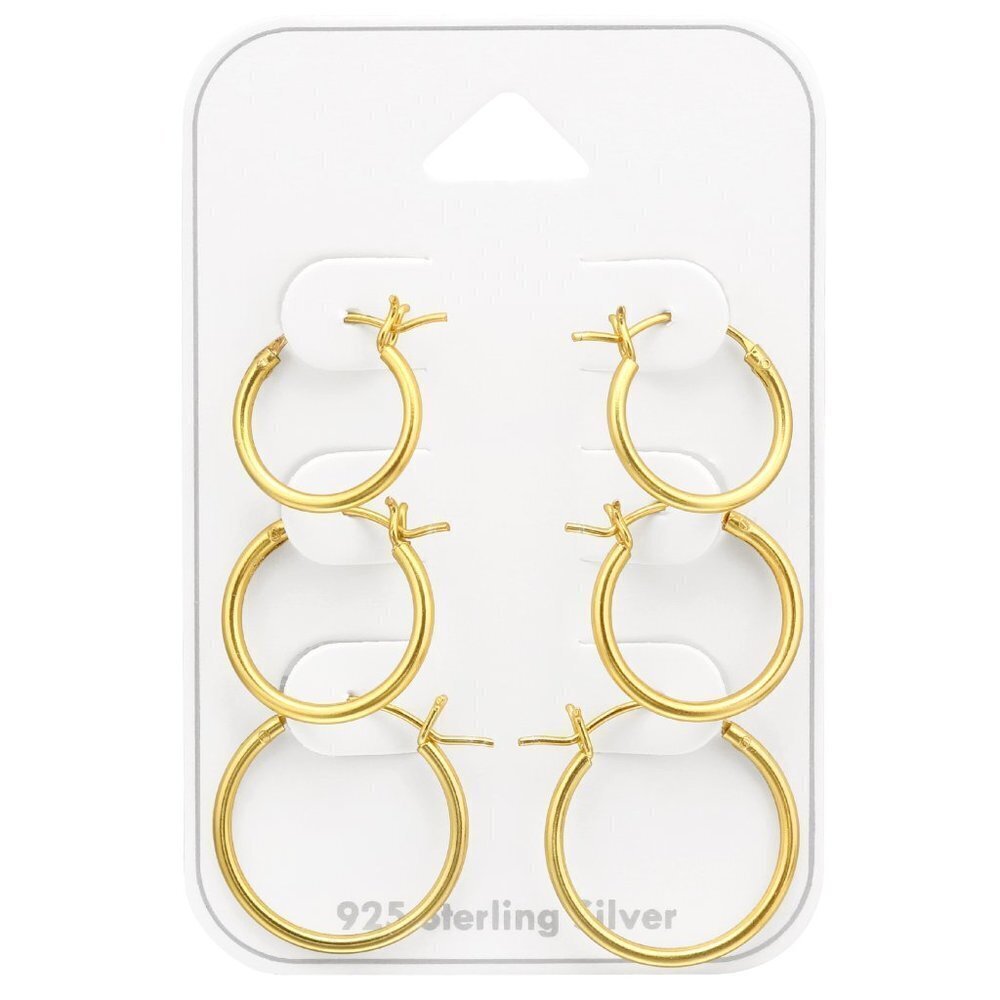 Gold Hoop Earrings Set